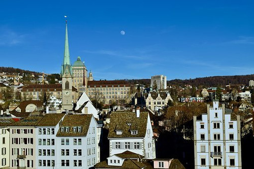 苏黎世, 瑞士, 景观, 城市, 结构, 大学, 中世纪, 天台, 市容